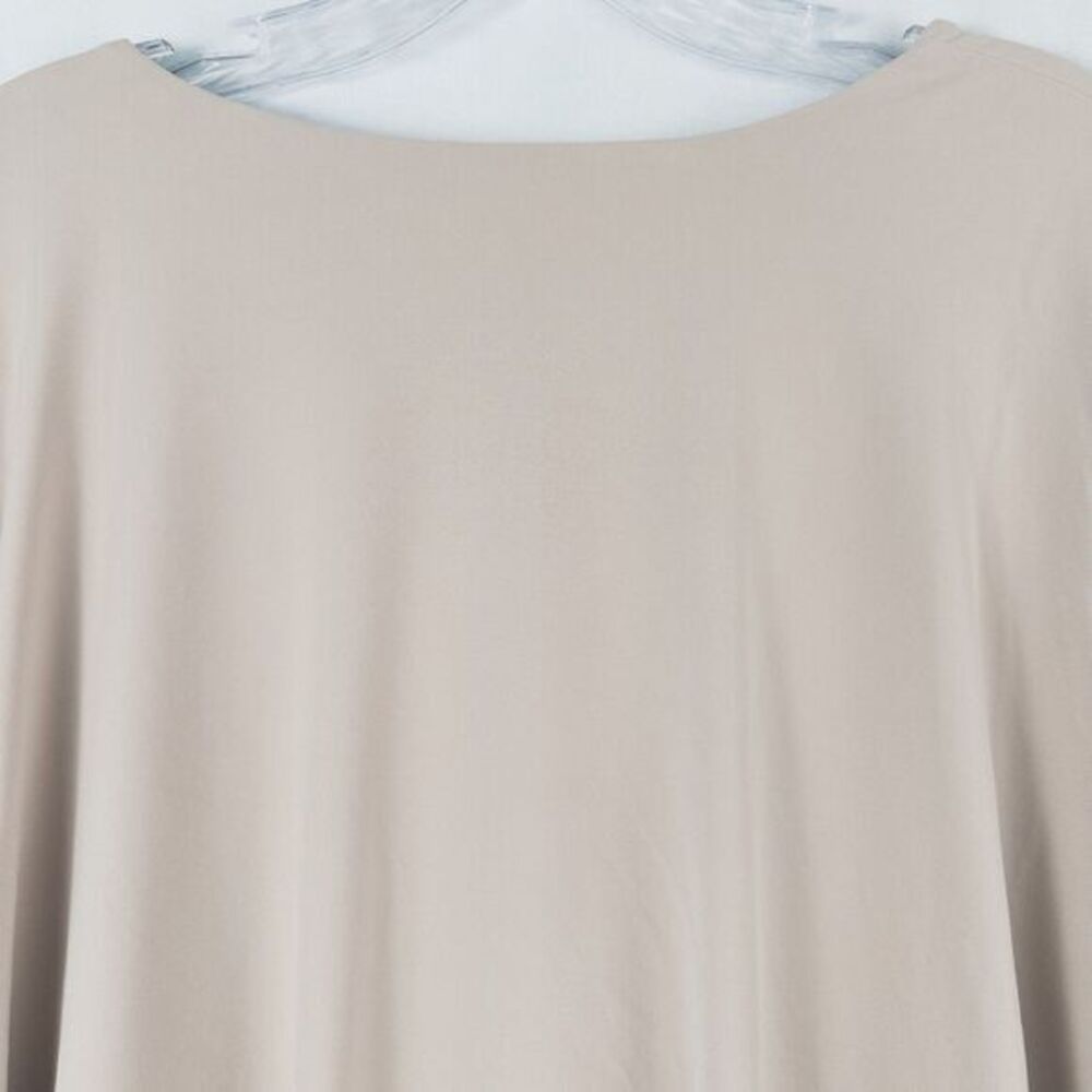 Susan Graver Liquid Knit Tiered 3/4 Sleeve Top Womens 1X Beige Stretch A220987 - Picture 13 of 16